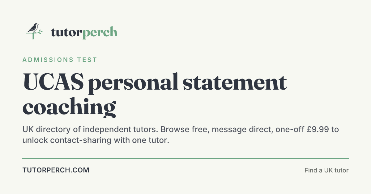 UCAS personal statement coaching · Tutorperch